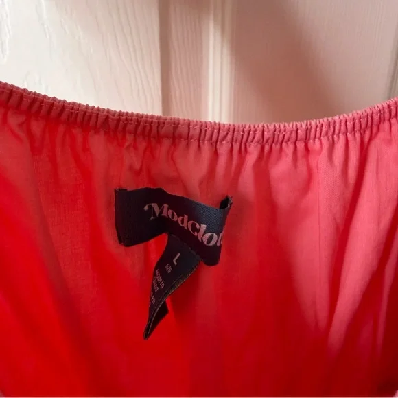 NWT ModCloth Notes of Grace Pink Tiered Poplin Maxi Dress Womens Size L - Picture 6 of 6